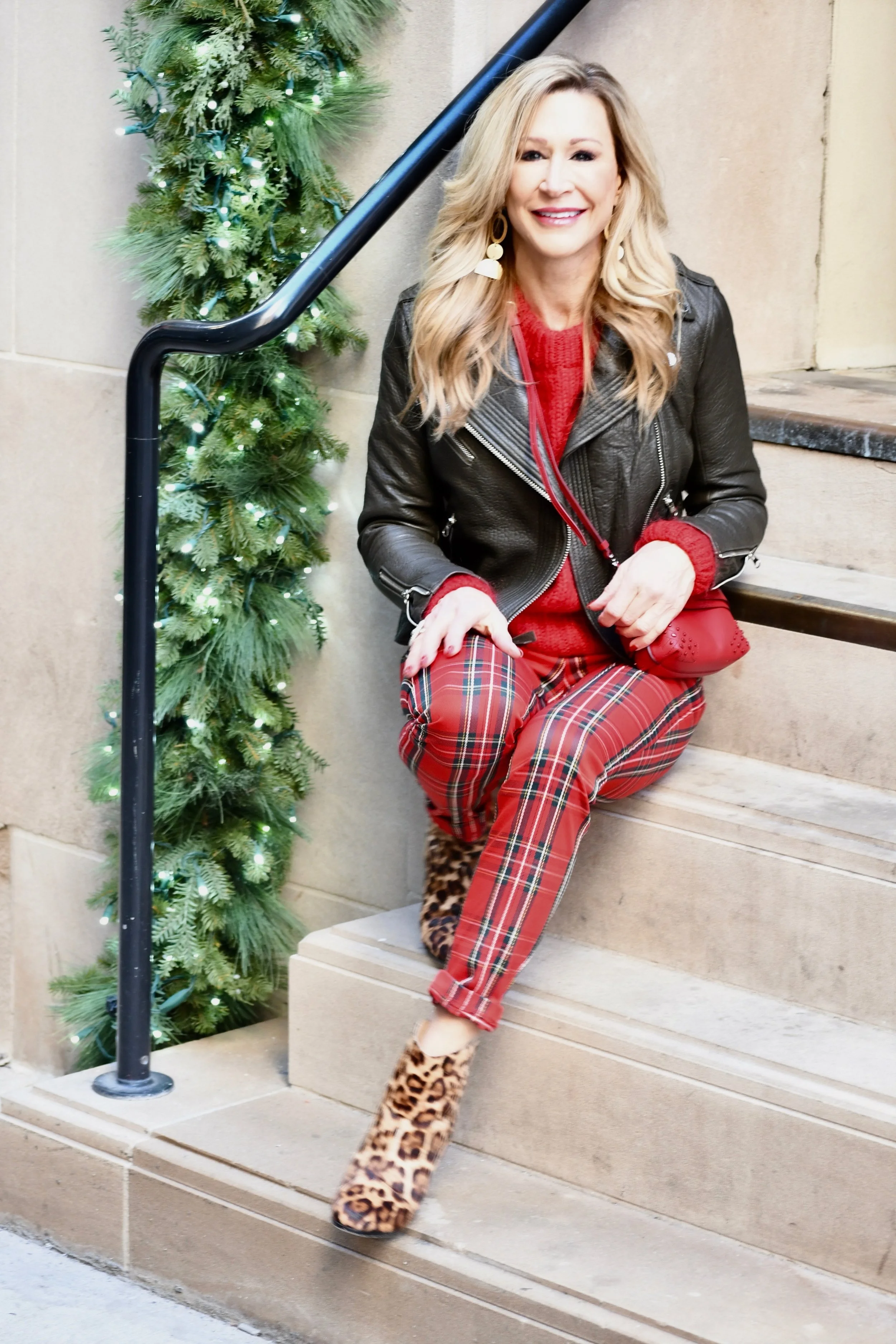 Red plaid jeggings new arrivals